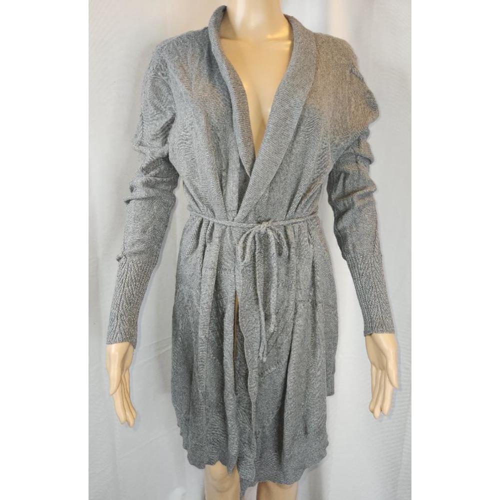Women's Orb Gray Long Sleeve Open Front Cardigan Sweater L